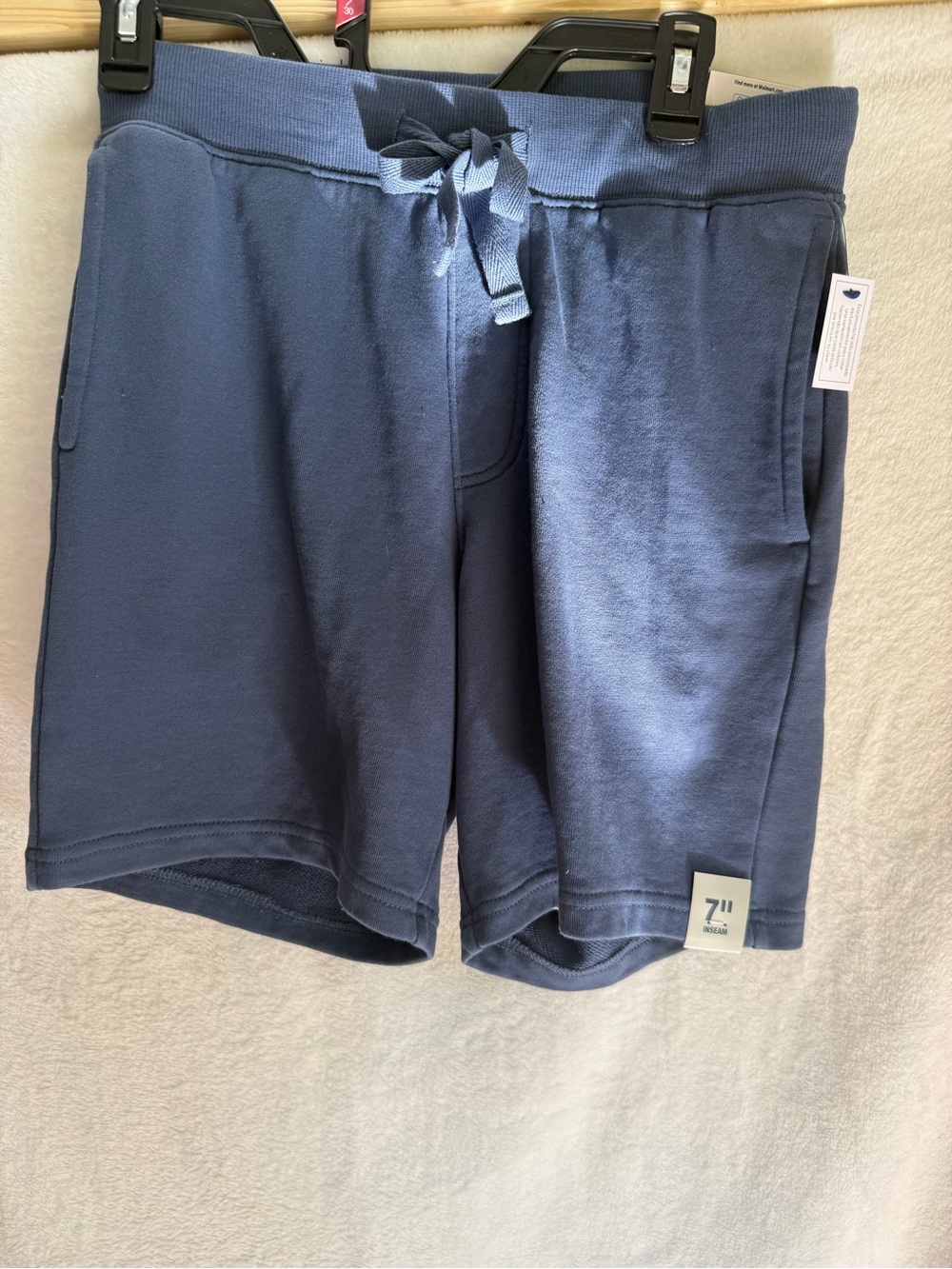 Navy Blue Pull-On Knit Shorts with Drawstring